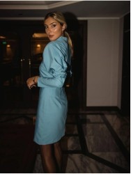 Vestido com manga reglan franzida