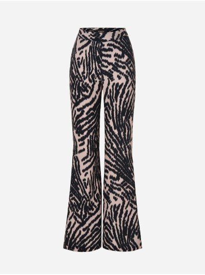 Calça estampada corte de sino 