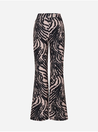 Calça estampada corte de sino 