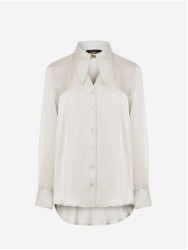 Blusa lisa com detalhe de abertura frontal