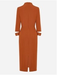 Midi dress with opening detail on the sleeves