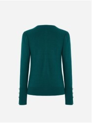 Round neckline jacket with SC metallic buttons