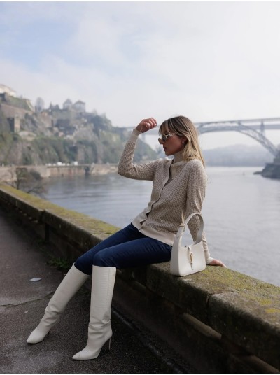 Turtleneck sweater with monogram design