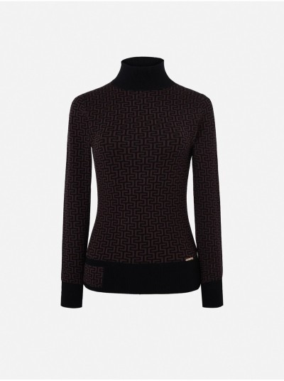 Turtleneck sweater with monogram design