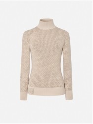 Turtleneck sweater with monogram design
