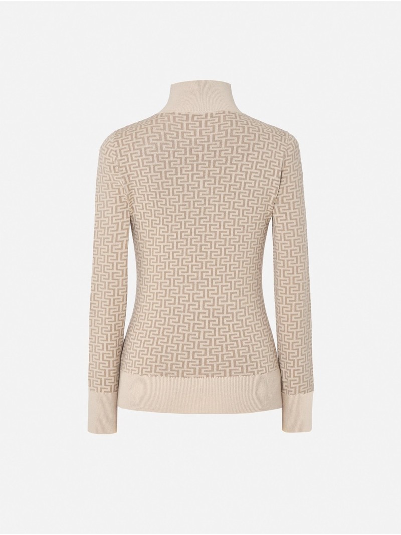 Turtleneck sweater with monogram design
