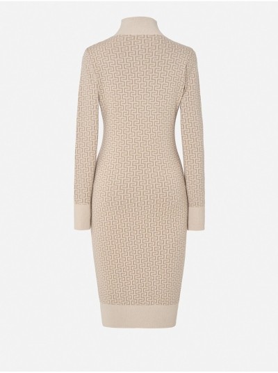 Knitted dress with monogram design