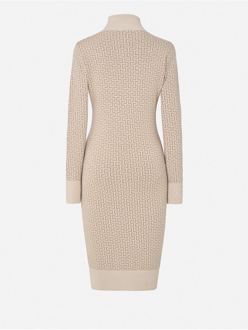 Knitted dress with monogram design
