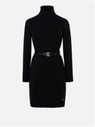 High neck dress with customized belt