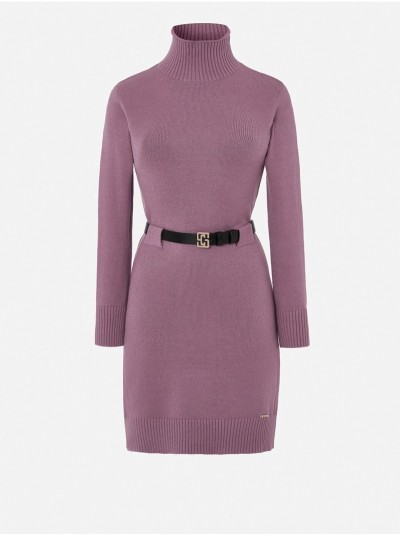 High neck dress with customized belt
