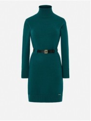 High neck dress with customized belt