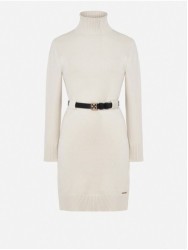 High neck dress with customized belt