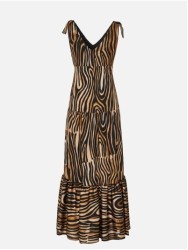 Vestido estampado com detalhes de nó