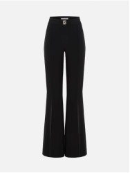 Flared trousers with metallic appliqué details