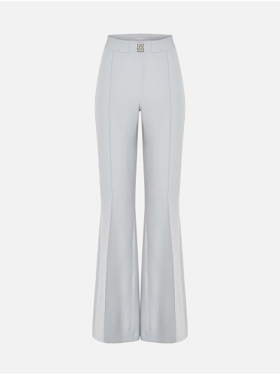 Flared trousers with metallic appliqué details