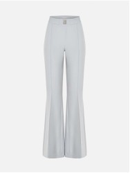 Flared trousers with metallic appliqué details
