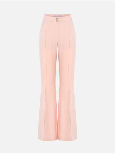 Flared trousers with metallic appliqué details