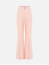 Flared trousers with metallic appliqué details