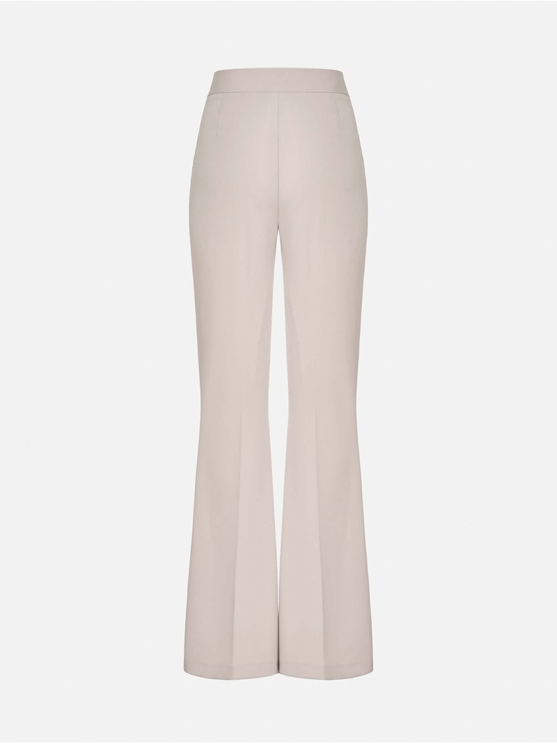 Flared trousers with metallic appliqué details