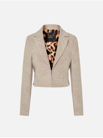 Blazer curto com colarinho de abas