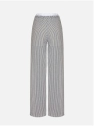 Printed pants with elastic waistband
