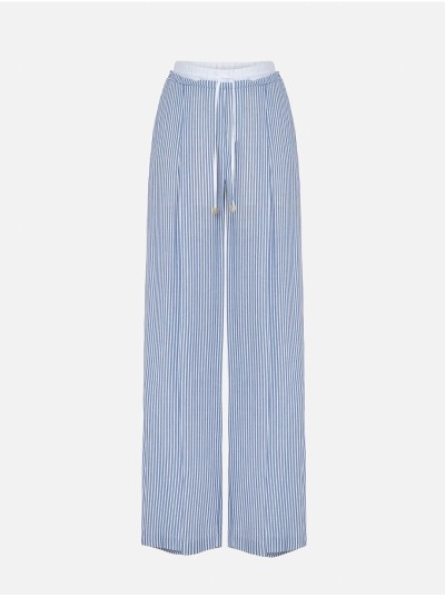 Printed pants with elastic waistband