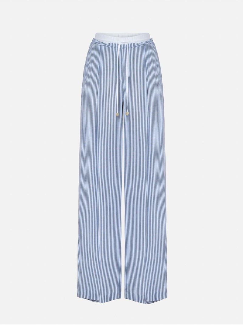 Printed pants with elastic waistband