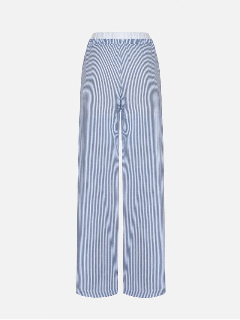 Printed pants with elastic waistband