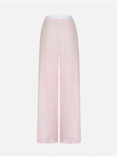 Printed pants with elastic waistband