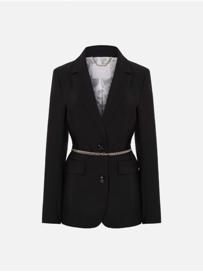 Blazer com pormenor de cinto metálico