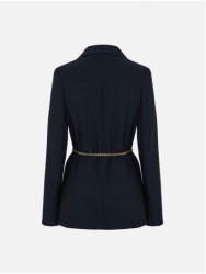 Blazer com pormenor de cinto metálico