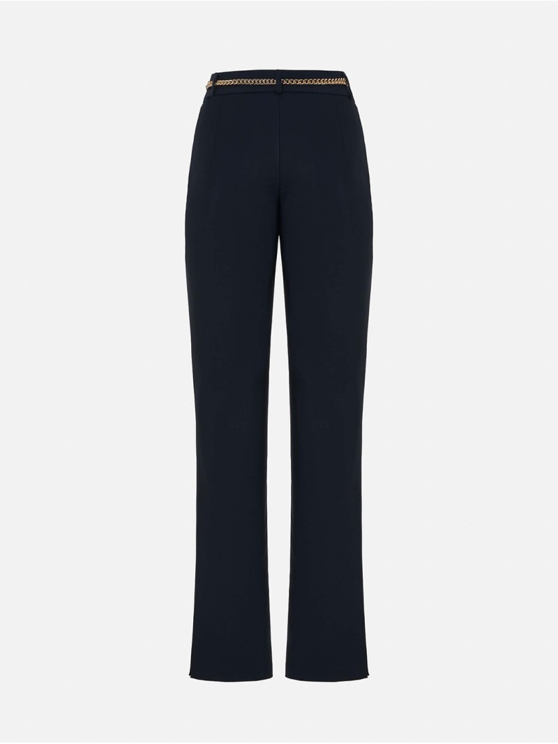 Calça de corte ajustado com cinto personalizado em