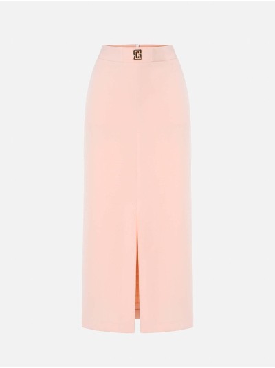 Saia midi com abertura frontal