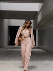 Straight-cut pants in fantasy fabric