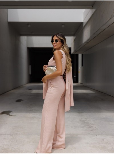 Straight-cut pants in fantasy fabric