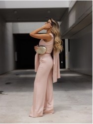Straight-cut pants in fantasy fabric