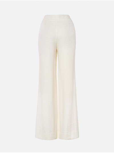 Straight-cut pants in fantasy fabric