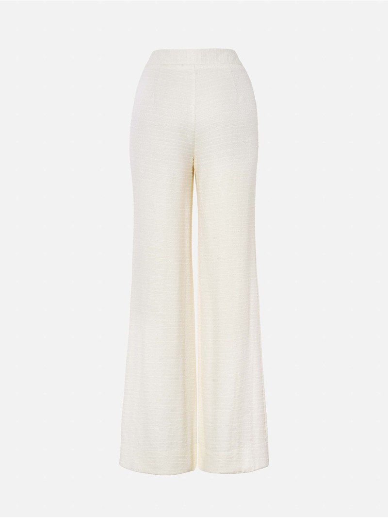Straight-cut pants in fantasy fabric