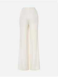 Straight-cut pants in fantasy fabric