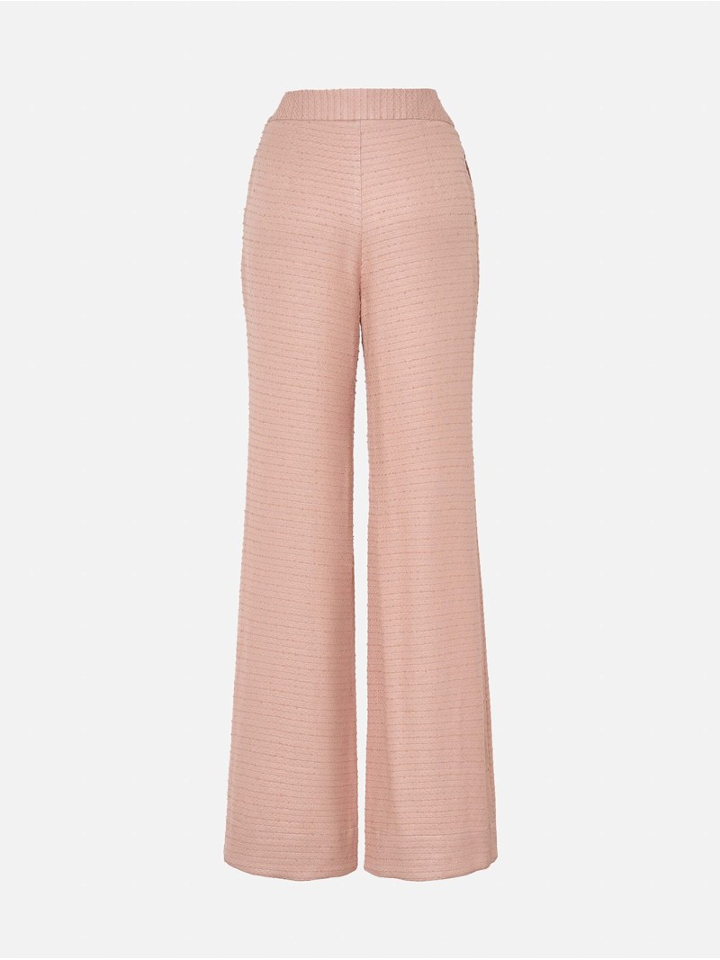 Straight-cut pants in fantasy fabric
