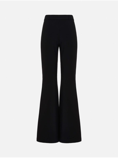 Calça boca de sino com cinto e pormenor metálico
