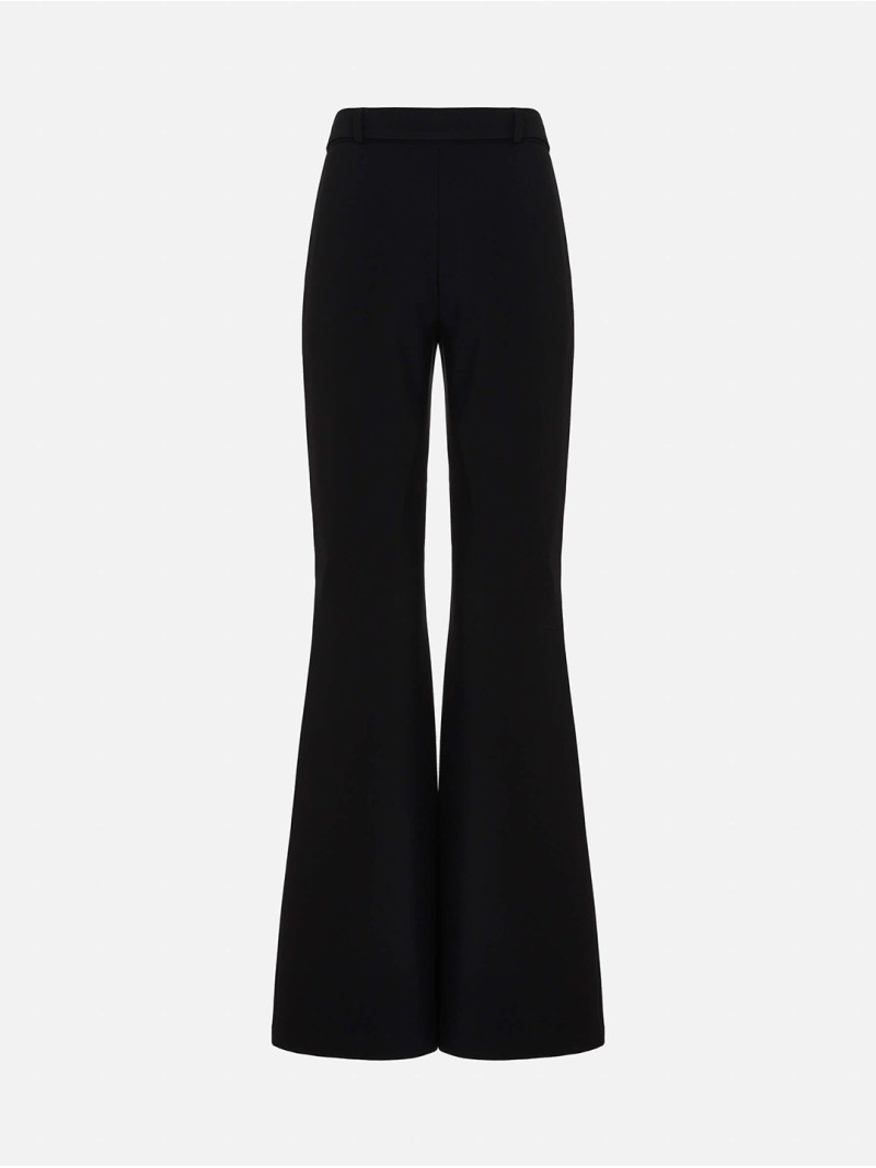 Flared trousers with a metallic belt