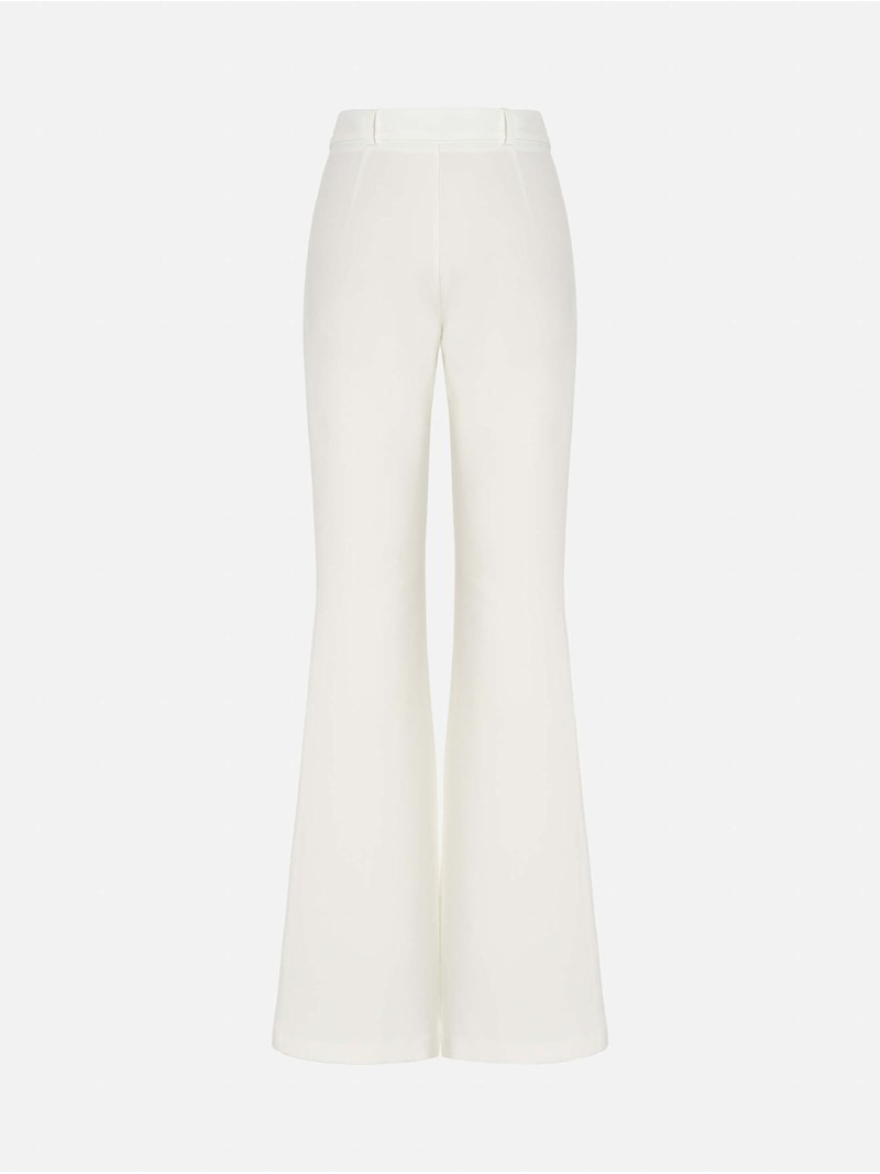 Flared trousers with a metallic belt