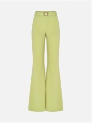 Flared trousers with a metallic belt