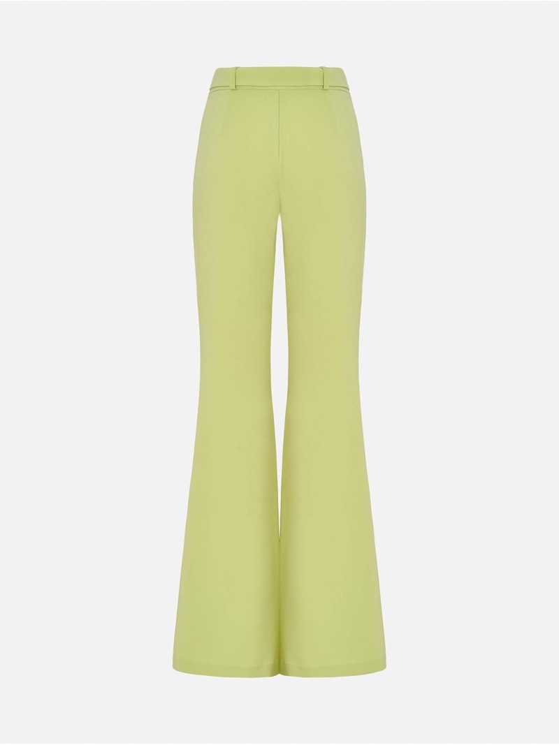 Flared trousers with a metallic belt