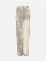Calça estampada fluída de corte reto