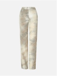 Calça estampada fluída de corte reto