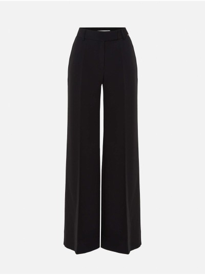 Plain trousers with a wide-leg cut