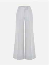 Plain trousers with a wide-leg cut