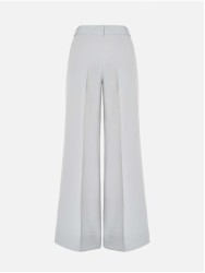 Plain trousers with a wide-leg cut